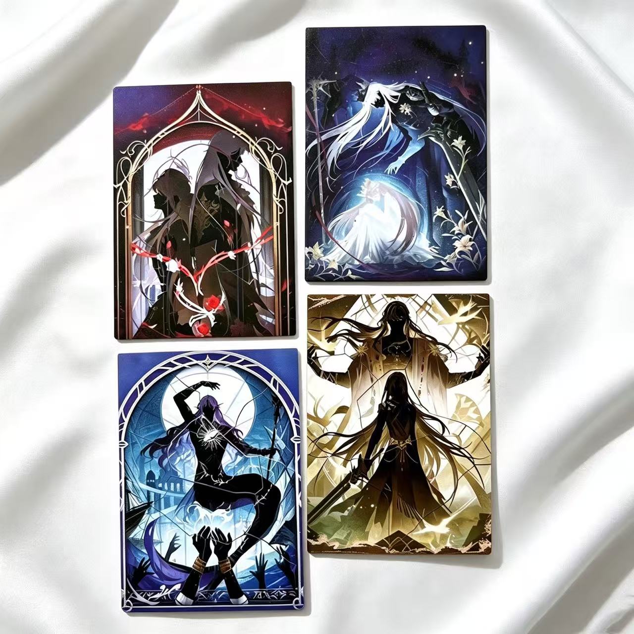 Collectible Vintage Greeting Cards - 4PCS Retro Game Anime Character 3-Inch