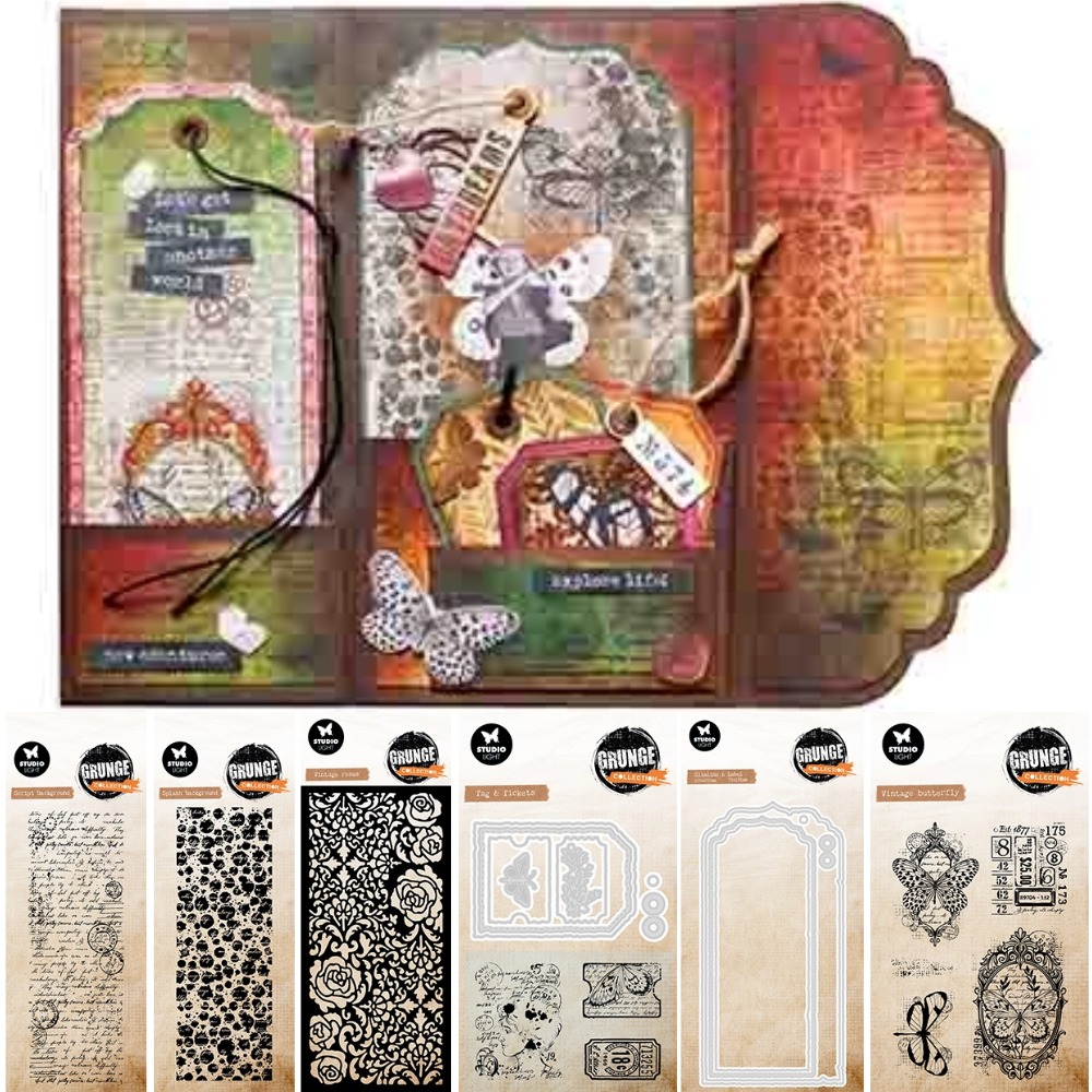 Collectible Vintage Greeting Cards - Vintage Roses Grunge Collection Metal Cutting