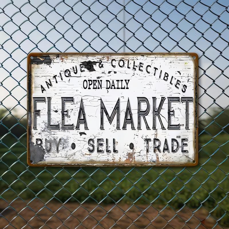 Vintage Collectible Market - Vintage Distressed Flea Market Metal Tin