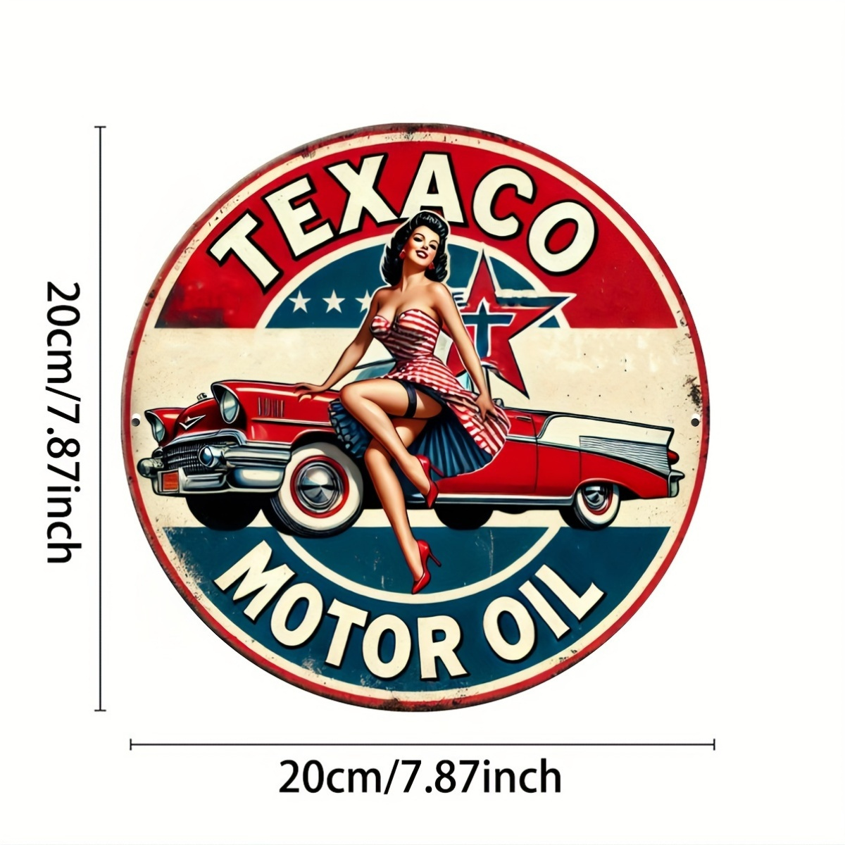 Texaco Motor Oil Vintage Alumi - Vintage Collectible Plates recension och pris
