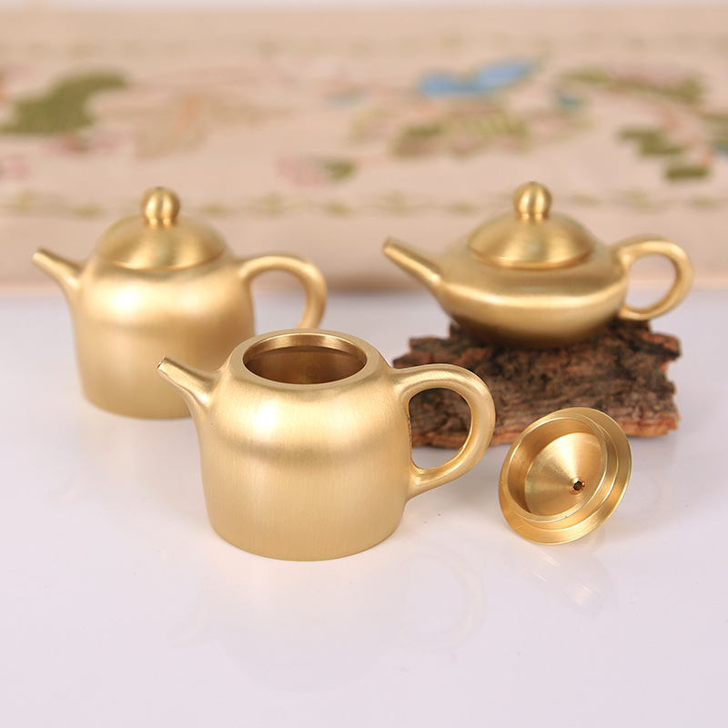 Brass Mini Teapot, Chinese Sty - Vintage Collectible Furniture recension och pris