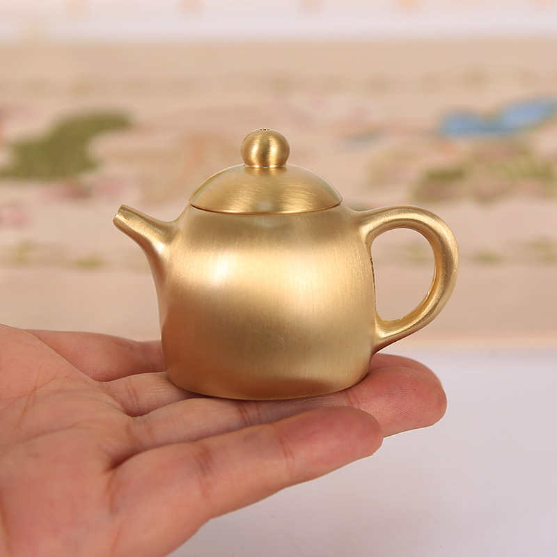 Brass Mini Teapot, Chinese Sty - Vintage Collectible Furniture recension och pris