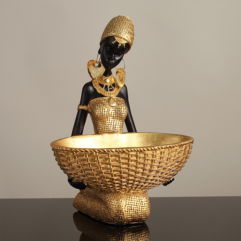 African Girl Holding A Plate S - Vintage Collectible Furniture recension och pris