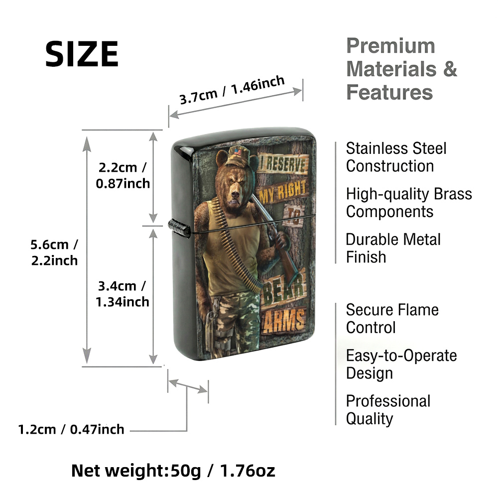 Flip Top Lighter Funny Militar - Vintage Collectible Bears recension och pris