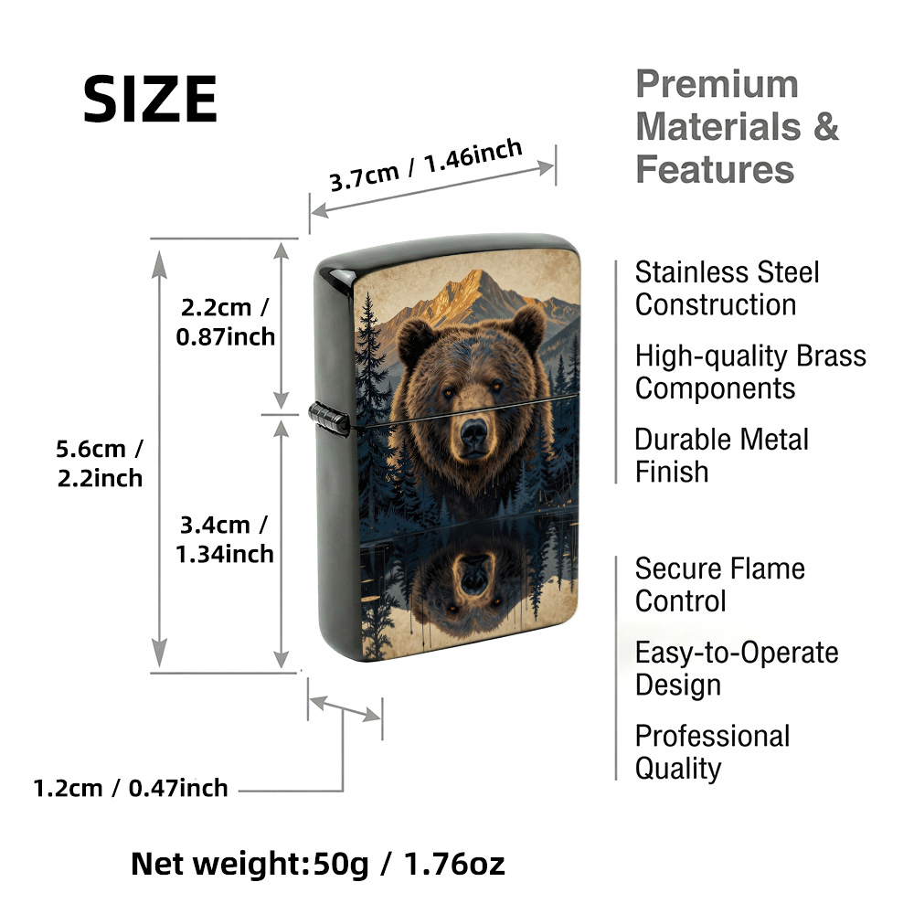 Flip Top Lighter Grizzly Bear  - Vintage Collectible Bears recension och pris