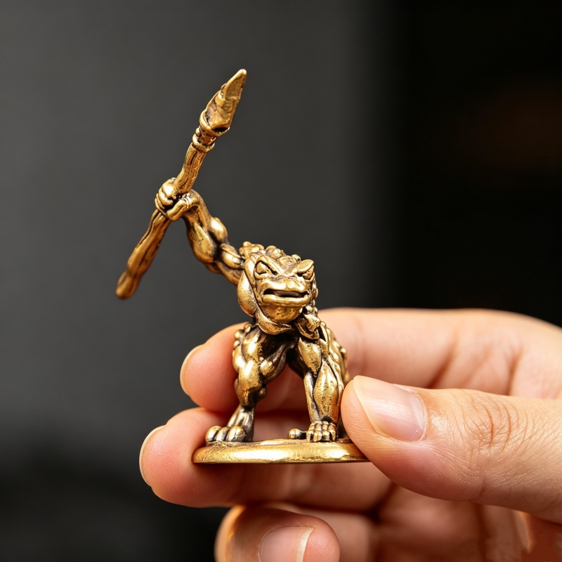 Vintage Brass Frog Warrior Fig - Vintage Collectible Furniture recension och pris