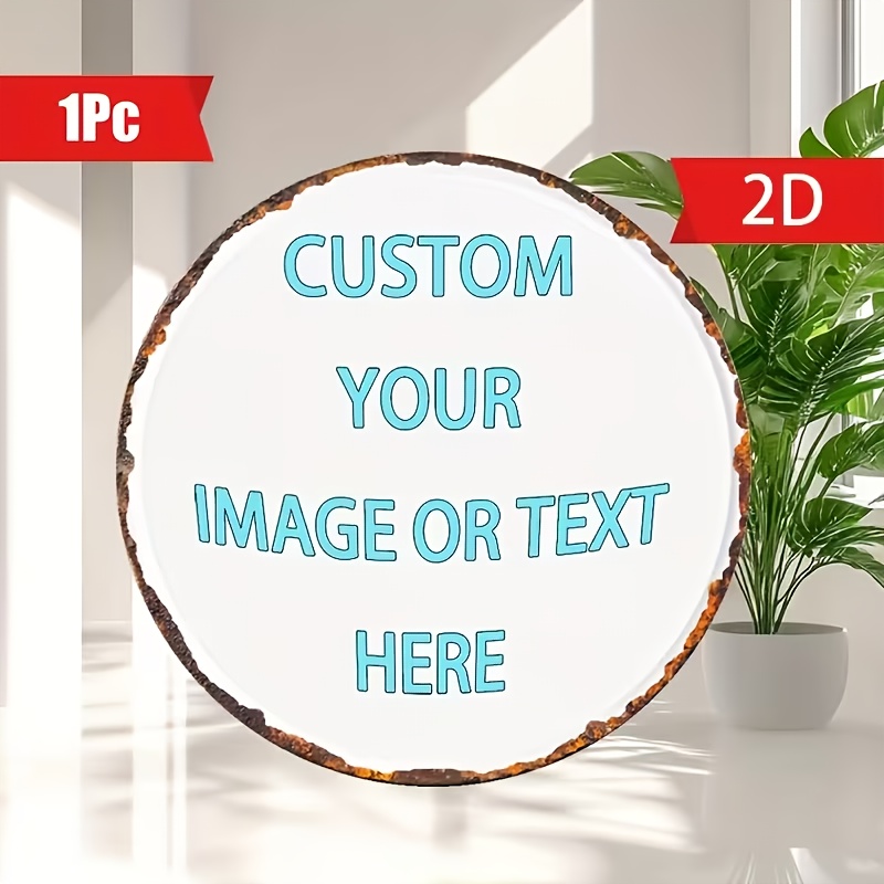 Custom Round Metal Tin Sign, P - Vintage Collectible Plates recension och pris